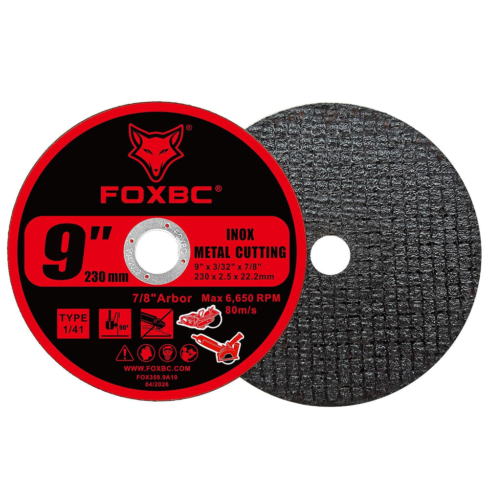 FOXBC 9 Inch Metal Cut-Off Wheel Discs, 9" x 3/32" x 7/8" - 10...