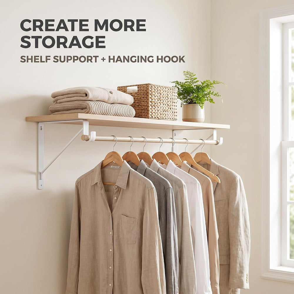6 PCS Heavy Duty Closet Rod Bracket,11''x11'' Closet Shelf Br...