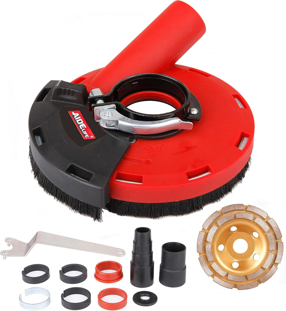 Aidelife Surface Grinding Dust Shroud for Angle Grinders 115mm/125mm+Diamond ...