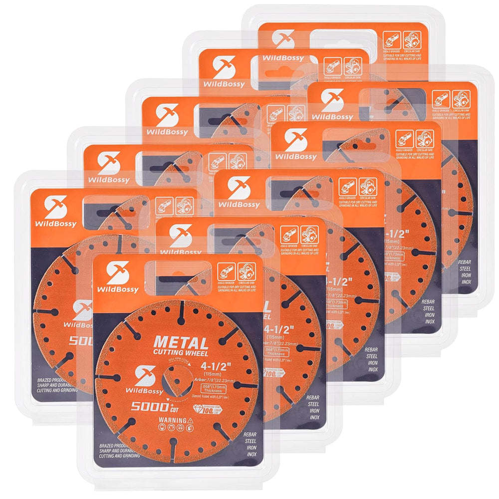 Diamond Cutting Wheel 4-1/2 Inch (10PCS) with 7/8" Arbor Hole, Metal Cut...