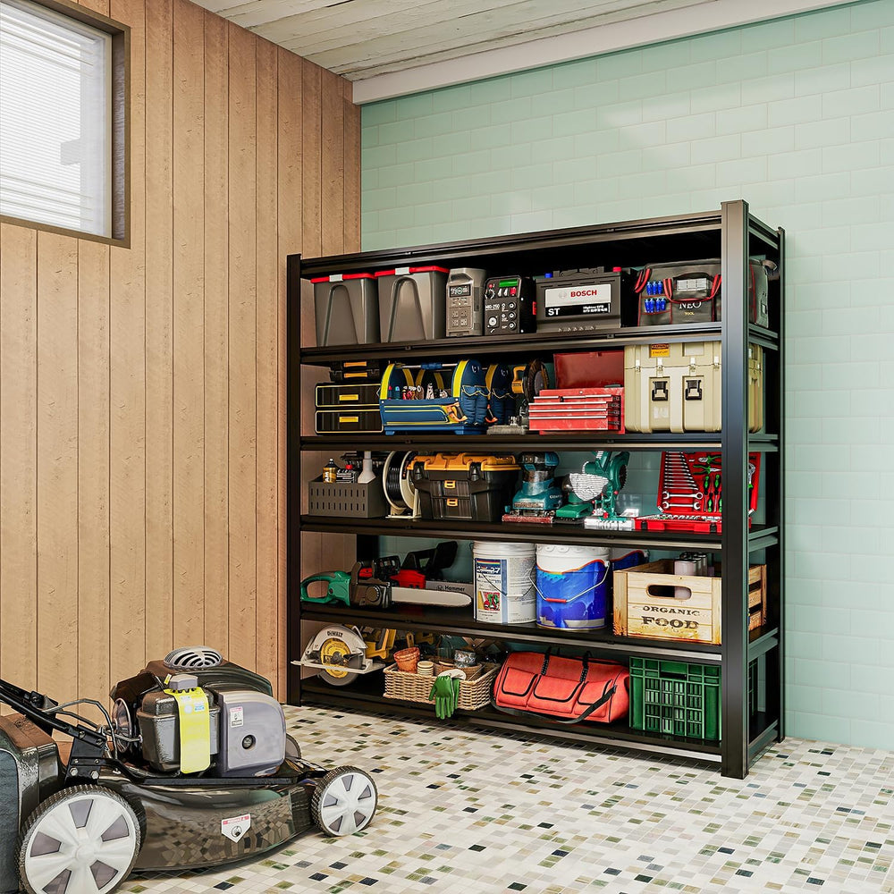 62" Wide Heavy Duty Garage Shelving Units,6000LBS Deep Storage Shelves,B...