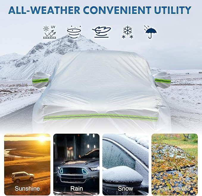 KEYOOG 6-Layer Full Car Cover Is All-Weather Waterproof, Heavy Outdoor Pickup