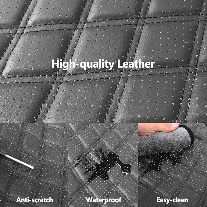 Car Seat Covers Full Set, Breathable and Waterproof Napa Leather Car Seat Cover