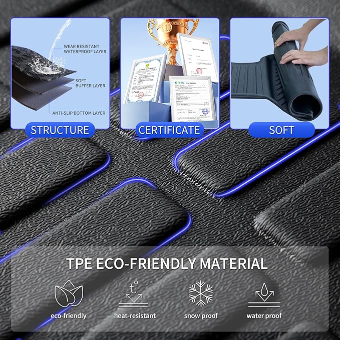 KELCSEECS All Weather Floor Mats & Cargo Liner Custom