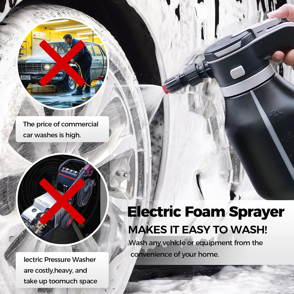 Electric Foam Sprayer,2L Portable Rechargeable Cordless Pressurized Spray Foa...