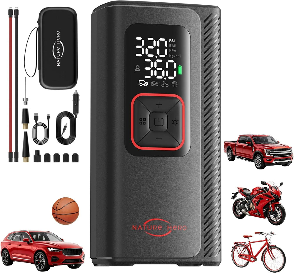 Dual Cylinder 5X Fast Tire Inflator Portable Air Compressor