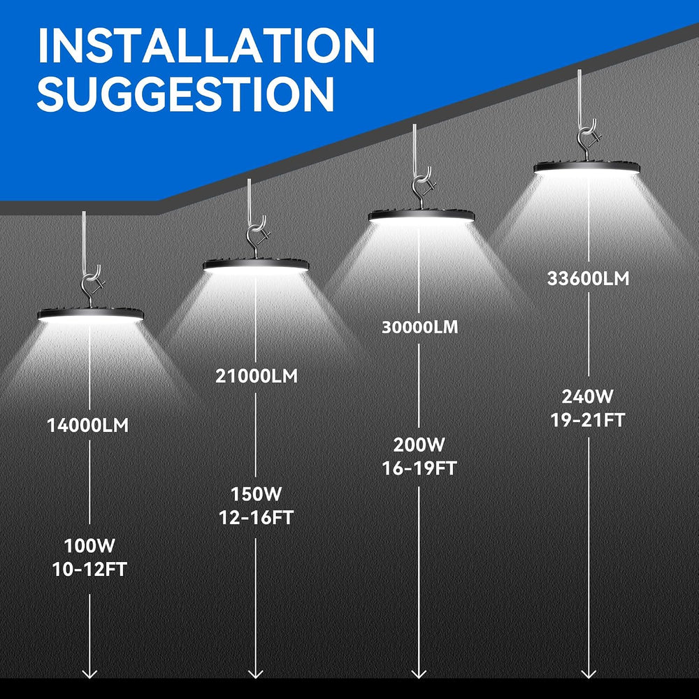 UFO Led High Bay Light 200W, 30000LM 5000K Shop Lights, 10pack