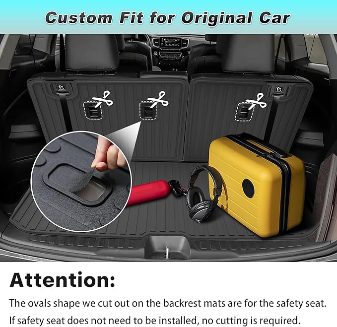 Floor Mats Compatible with Honda Pilot 8 Seats 2016-2022