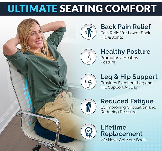 ComfiLife Gel Enhanced Seat Cushion – Office Chair Cushion – Non-Slip Gel &