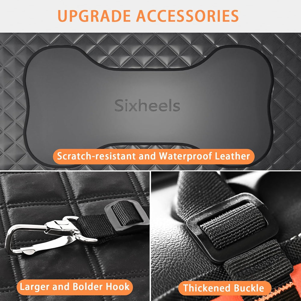 Dog Car Seat Cover Back Seats Protector, Backseat Extender Hard Bottom Rear S...