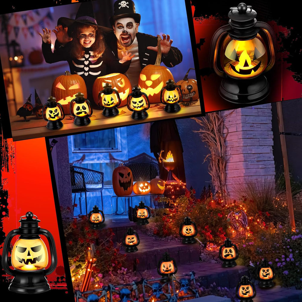 ROCEEI 24 Pcs Halloween Mini Pumpkin Lantern 3.54" Jack O Lantern