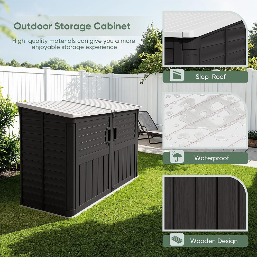 Devoko Outdoor Storage Shed, 34 Cu Ft Outdoor Storage Cabinet Without Shelf, ...