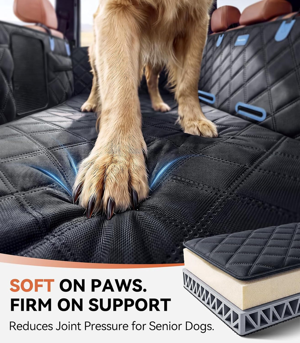 Hard Bottom Dog Car Seat Cover for Back Seat with 3-Sidewall Support Rods