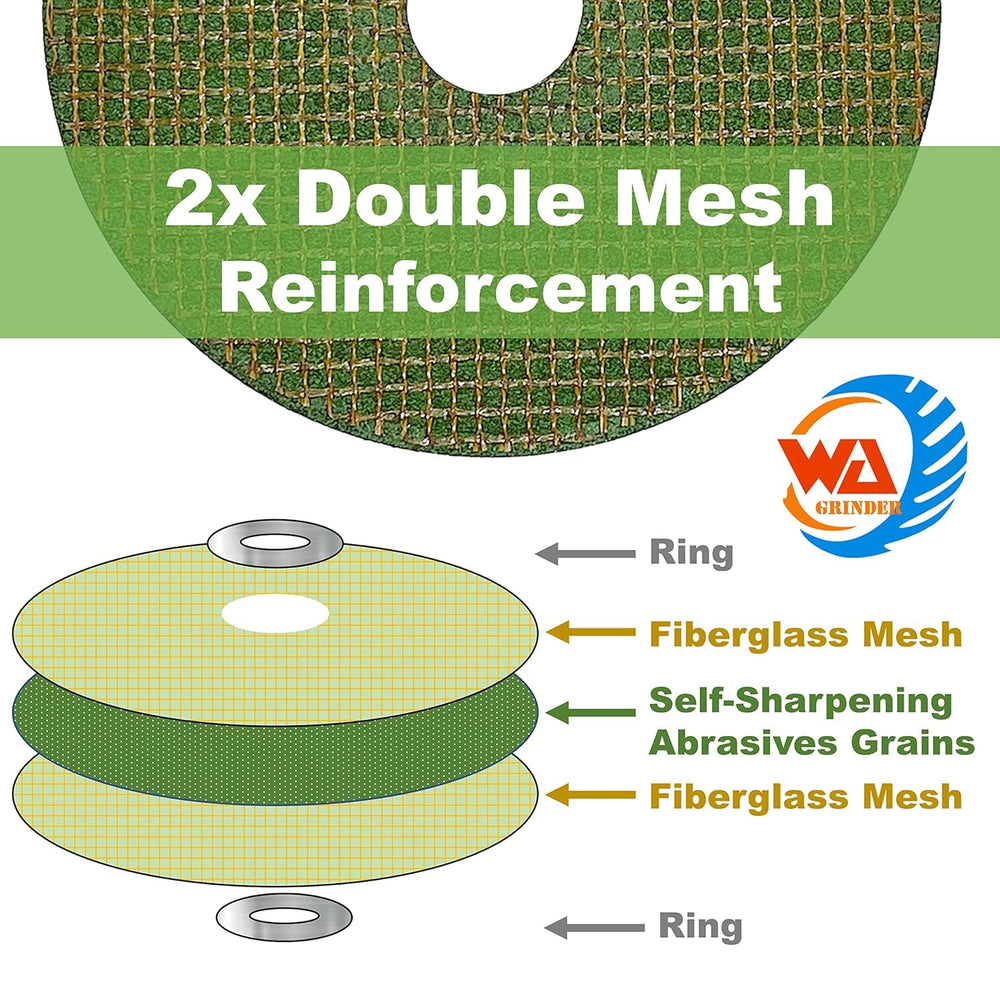 WA 100PACK - 4 1/2 inch Green Cutting Wheels for Metal & Stainless Steel ...