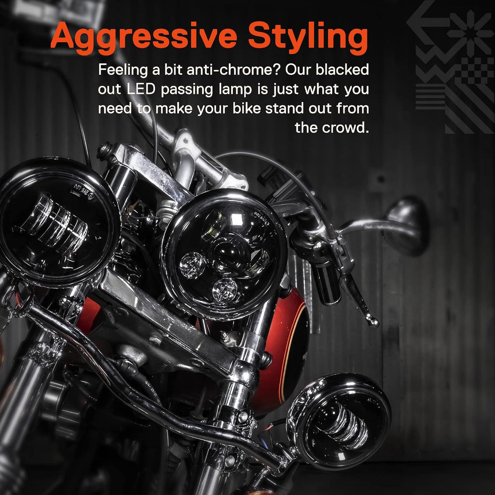 TRUE MODS 2pc 4.5 Inch LED Motorcycle Passing Fog Lights for Harley