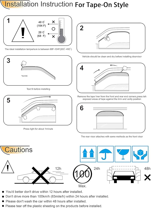 92503 Side Window Visor, Good Looking Window Visor fit