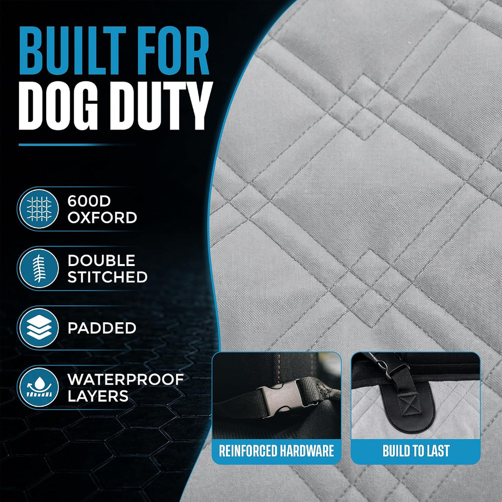 Bulldogology Dog Car Seat Cover Waterproof Heavy Duty Bench Dog Hammock Backs...