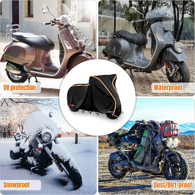 Waterproof Motorcycle Cover for Vespa GTV, Vespa GTS, Outdoor 420D Bike Cover