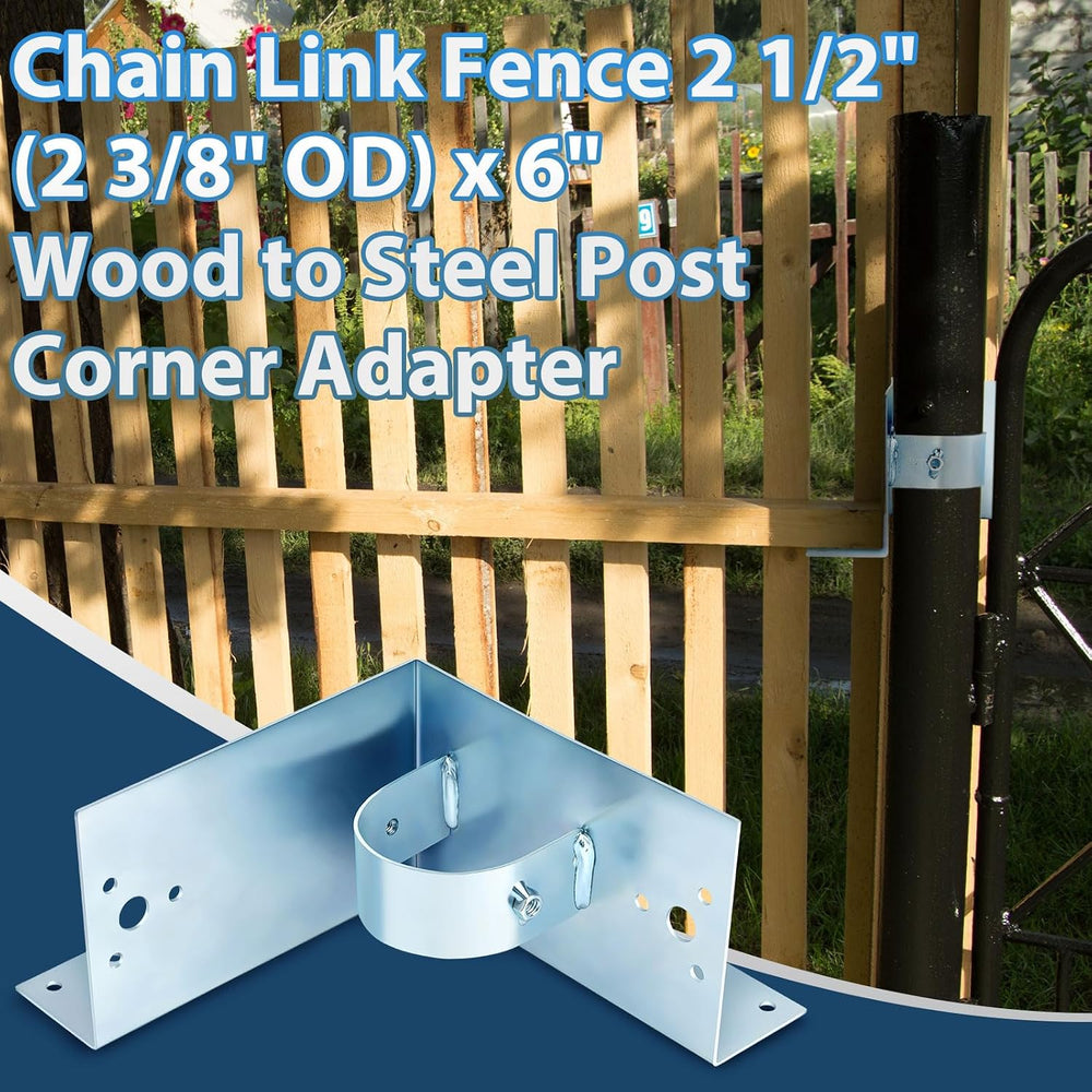 Morningro 4 Pcs Chain Link Fence Post Brackets, 2 1/2" (2 3/8" Od) ...