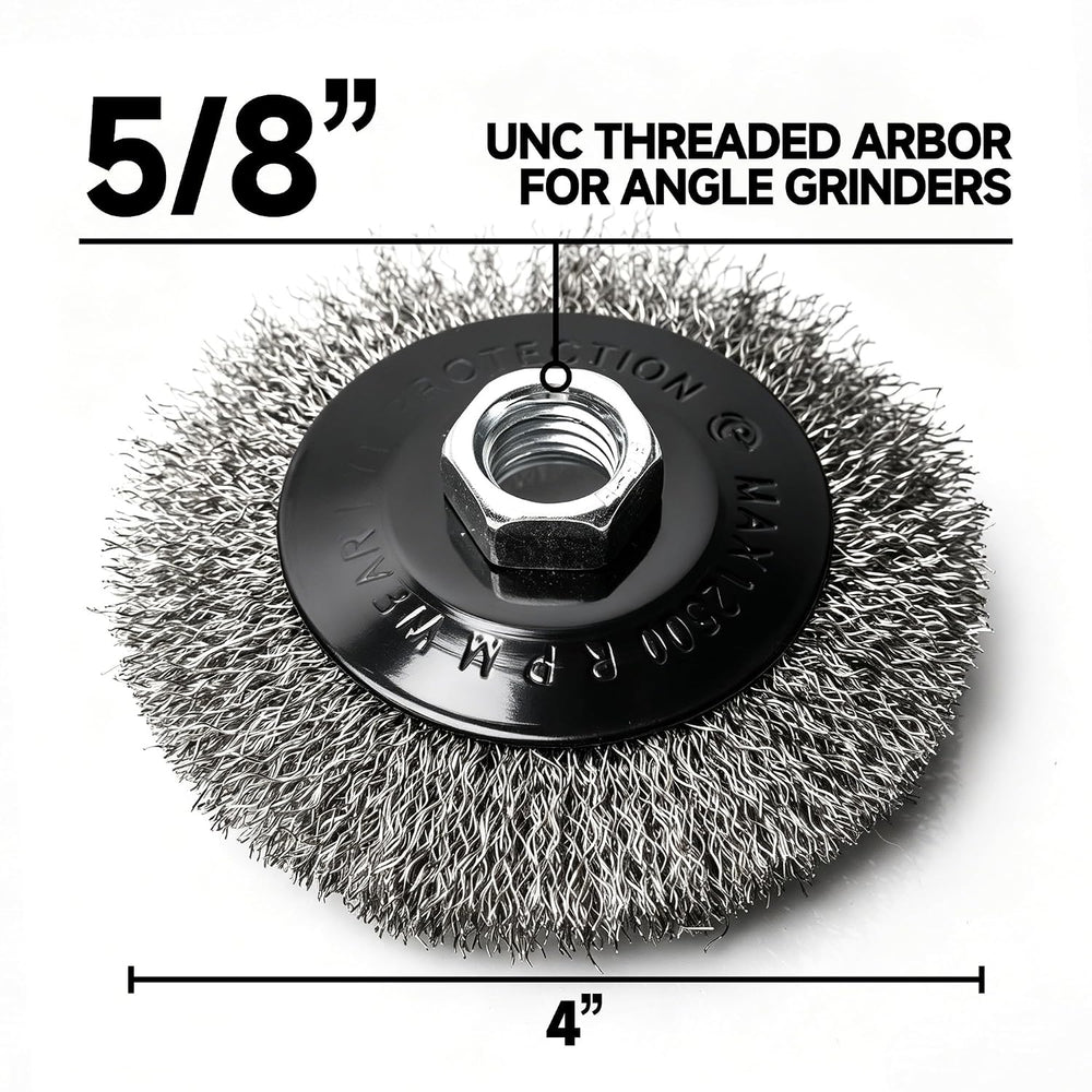 8 Pack 4 Inch Stainless Steel Wire Wheels for 4 1/2 Angle Grinder, Wire Wheel...