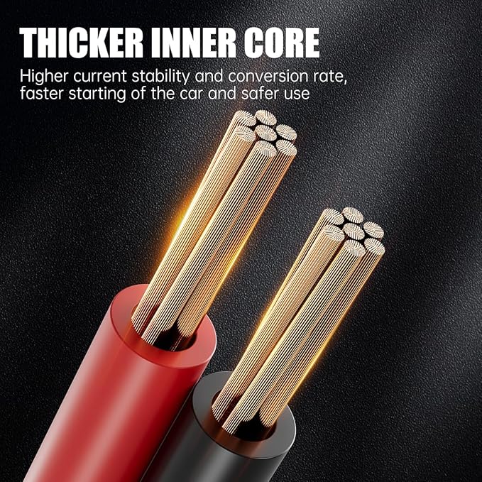 Heavy Duty Jumper Cables 1 Gauge 30FT 900A, Automotive Booster Cables