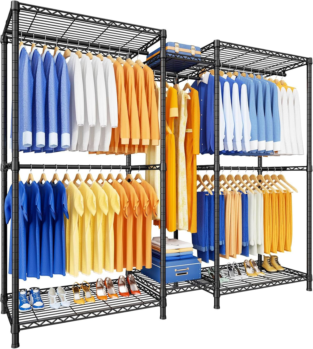 Ulif E12 Pro Clothes Rack,Heavy Duty Freestanding Garment Rack with Shelves,M...