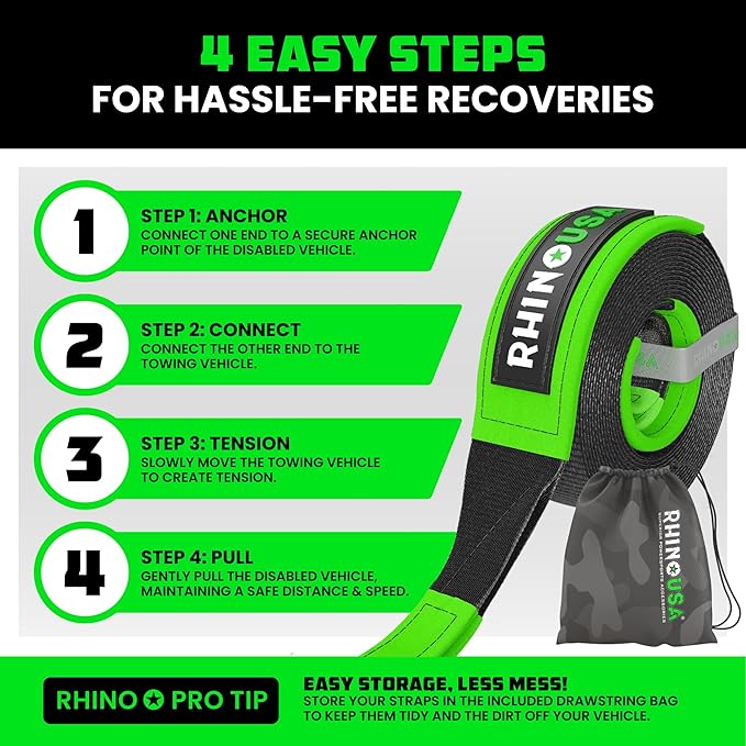 Rhino USA Recovery Tow Strap