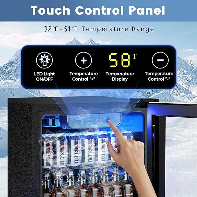 Mini Fridge 130 Can Beverage Refrigerator Cooler, 3.2 Cu.Ft Drink Fridge