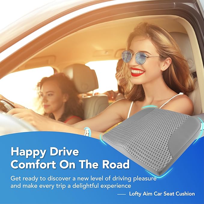 Car Seat Cushion, Comfortable Memory Foam Seat Pillow