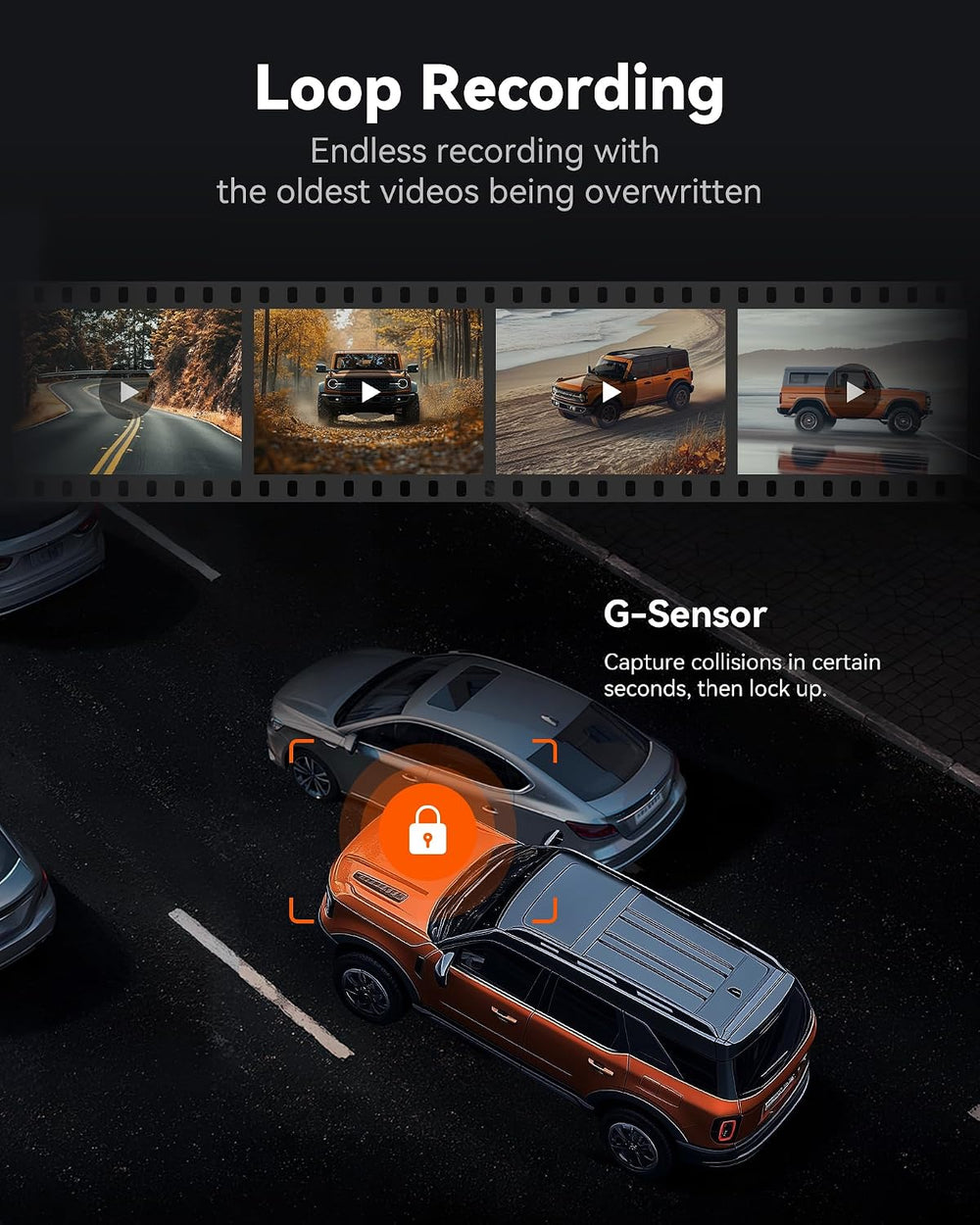 WOLFBOX G840S 12" 4K Mirror Dash Cam Backup Camera with 32GB Card and GPS