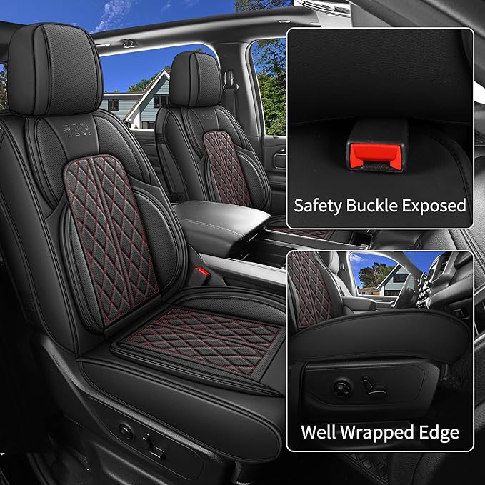Car Seat Cover Custom Fit for Dodge Ram 1500 2500 3500 2002-2025 Faux Leather