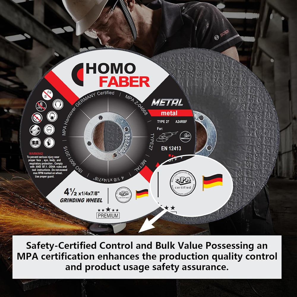 HOMO FABER 50 Pack Grinding Wheels 4 1/2 Inch, Angle Grinder Disc
