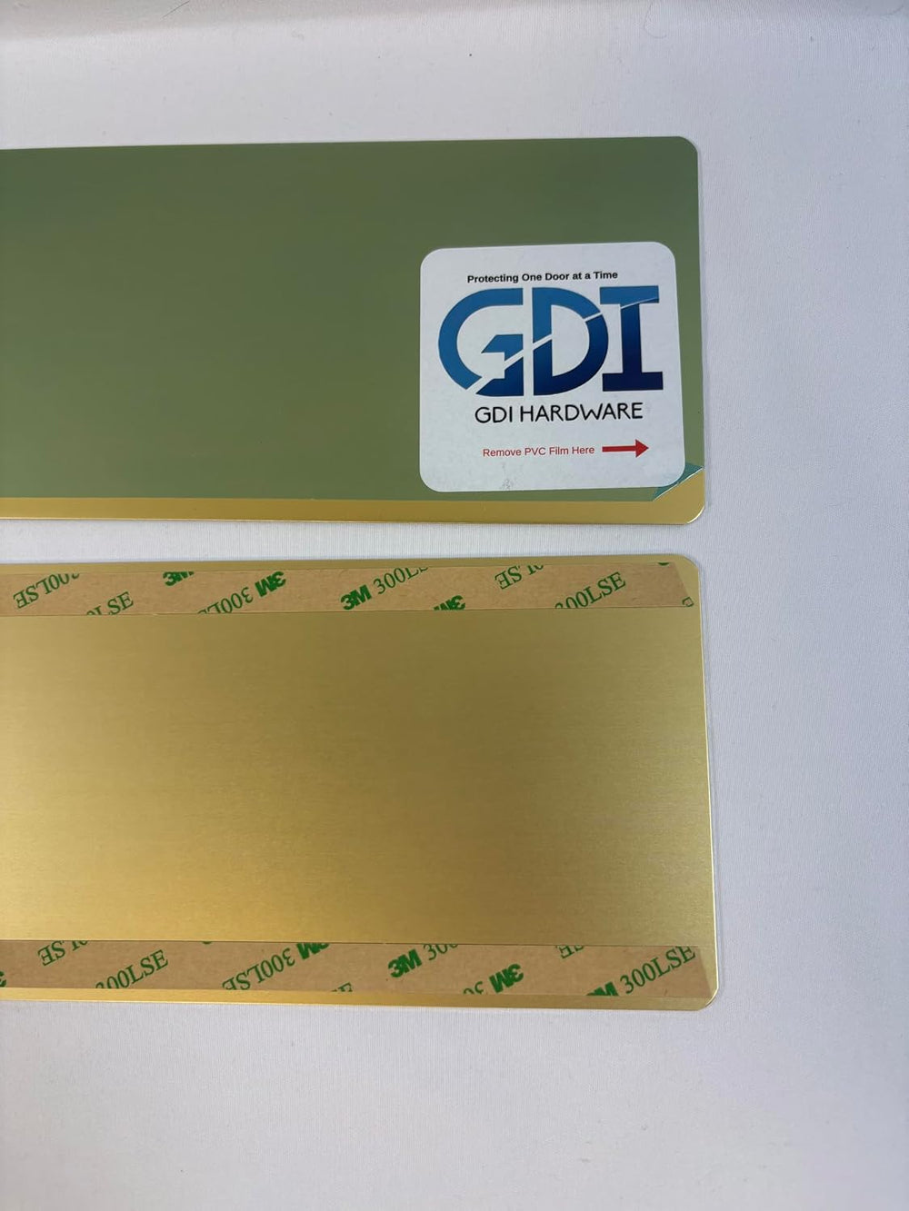 Satin Brass Push Plate/Protection Plate with Rounded Corners, Adhesive Mounte...