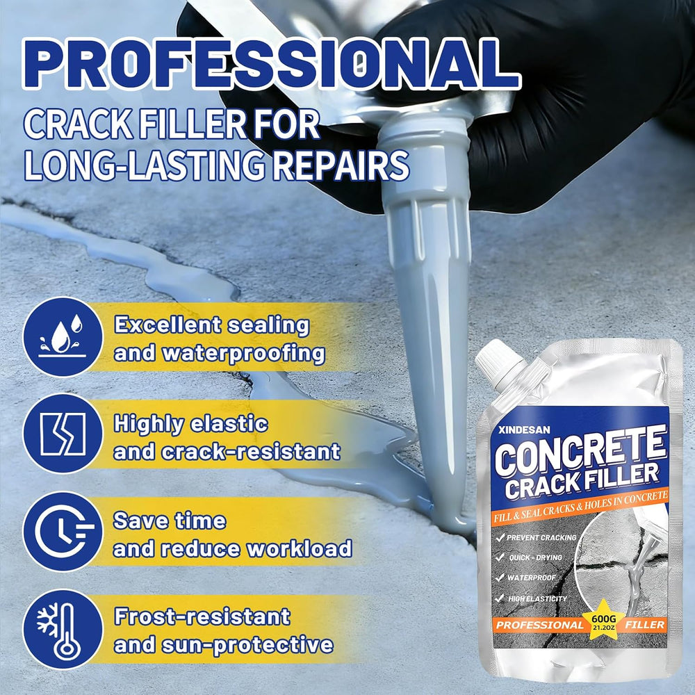 Concrete Crack Filler, 5.3LB Self-Leveling Cement Crack Repair