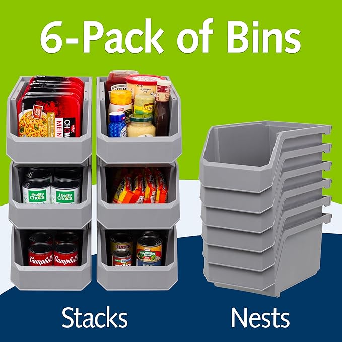 Plastic Containers for Organizing and Storage Bins for Closet, Garage or Pant...
