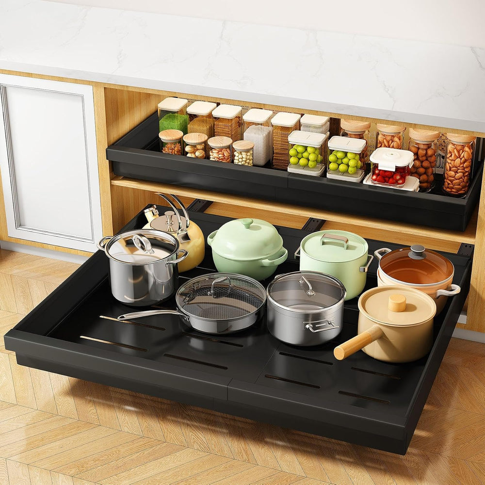 Pull out Cabinet Organizer, 2-Pack Expandable(13.6"-24") Silde out ...
