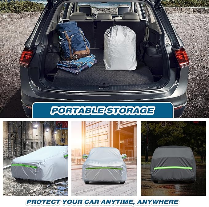 TUCAREST 6-Layers Premium Heavy Outdoor Pickup Full Car Cover Hard Shell Zipper