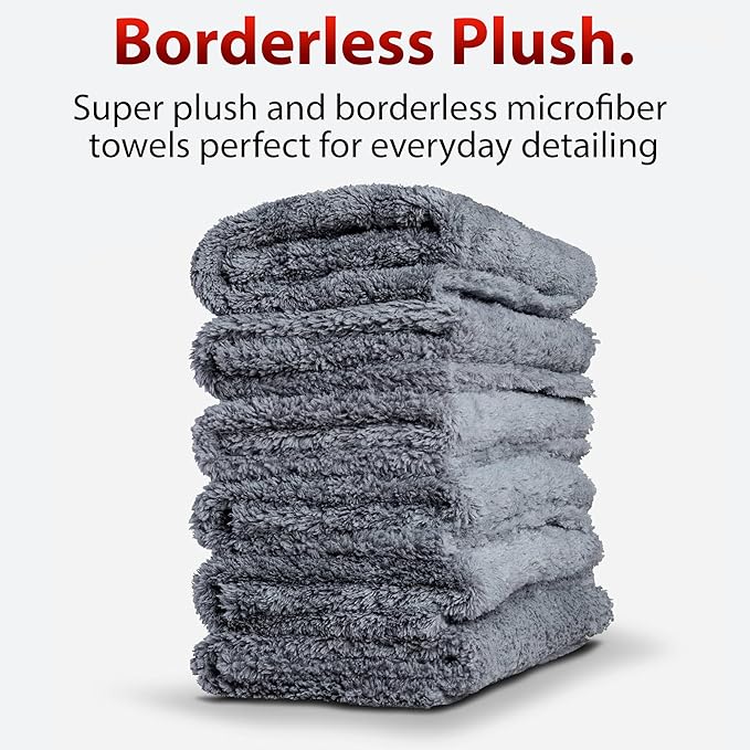 Adam's Borderless Grey Microfiber Towel (6pk)