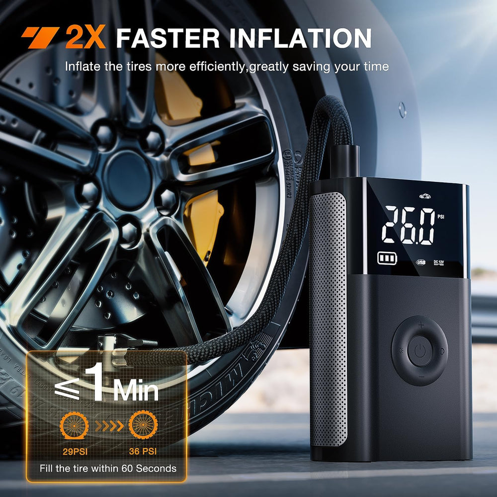 Nilight Rechargeable Cordless Tire Inflator 150PSI Auto Shutoff 2X Faster