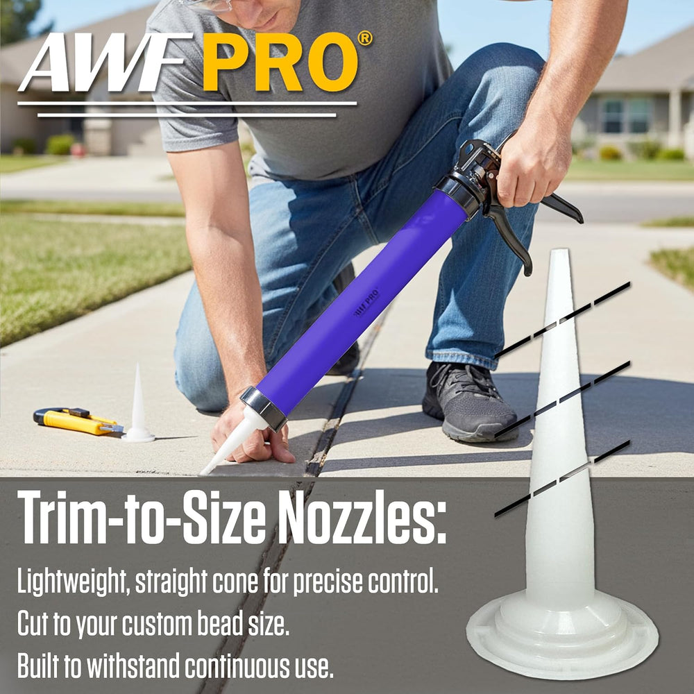 AWF PRO Sausage Caulking Gun 20 oz, 12:1 Thrust Ratio