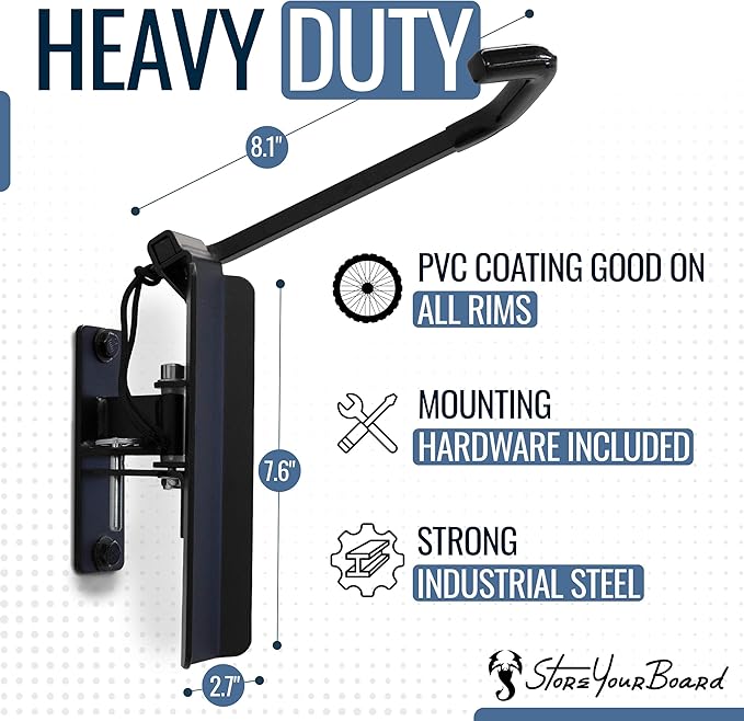 StoreYourBoard Bike Swivel Rack – Wall Mounted Garage Bike Storage, Vertical