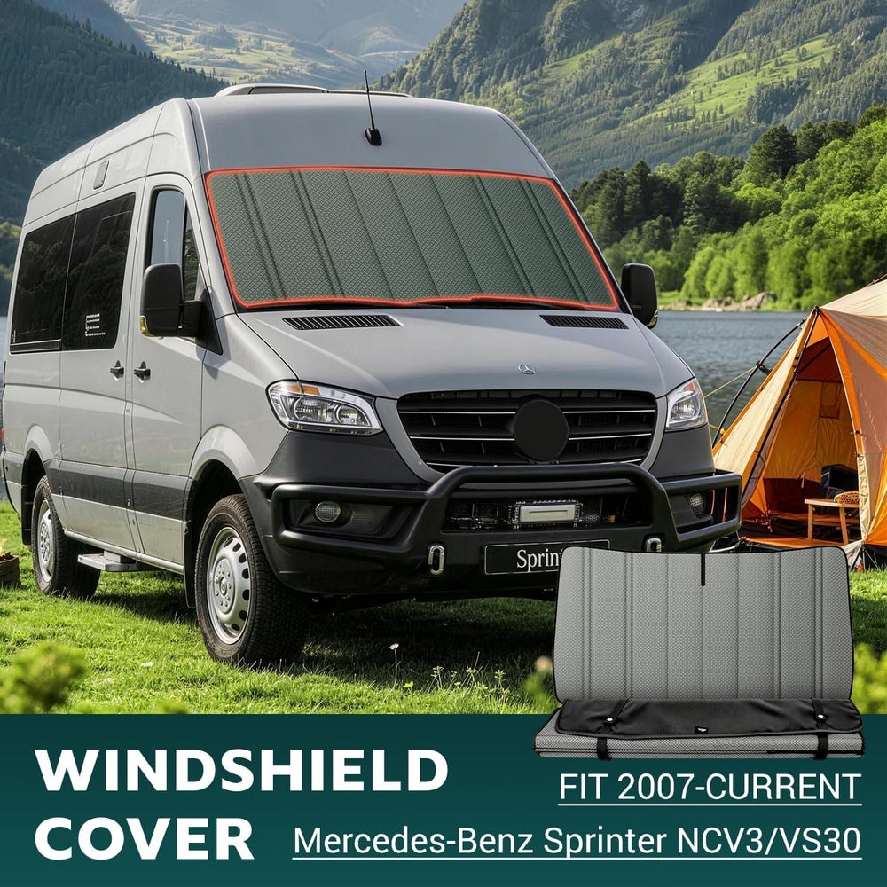 Windshield Cover for Mercedes-Benz Sprinter 2007-2026 NCV3/VS30, Insulated Bl...
