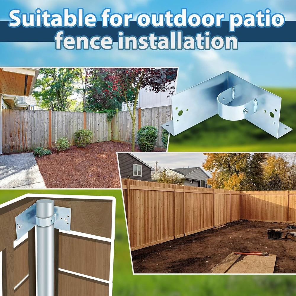 Morningro 4 Pcs Chain Link Fence Post Brackets, 2 1/2" (2 3/8" Od) ...