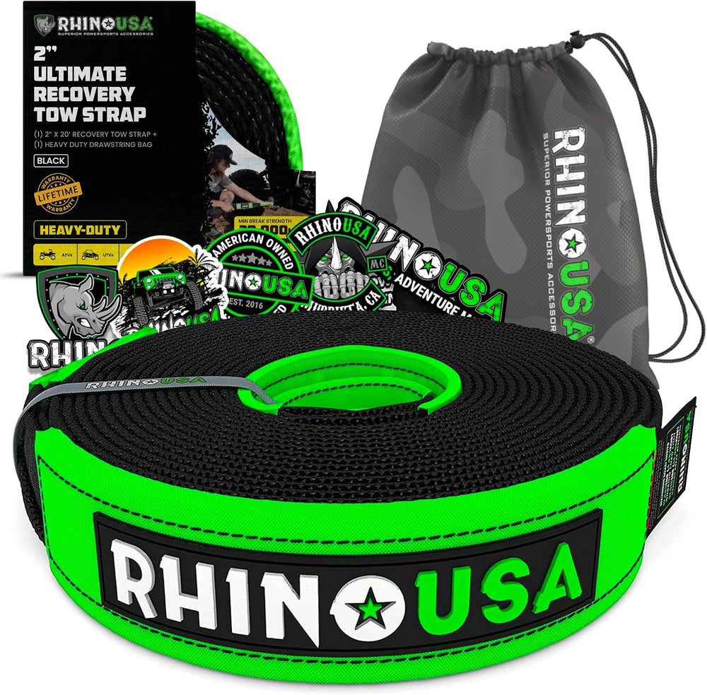 Rhino USA Offroad Recovery Tow Strap (2in x 20ft) - 20,024lb for UTV/ATV