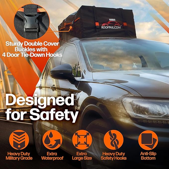 RoofPax Expandable 15/19 cft. Car Rooftop Cargo Carrier Bag Waterproof Storage