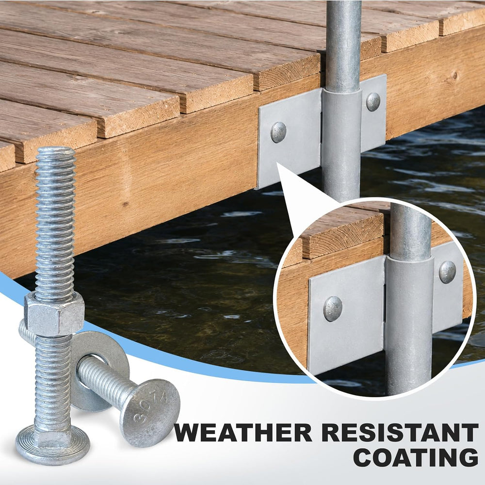 3/8" x 4" Carriage Bolt Kit 50 Pack, Grade 307A, Hot Dip Galvanized...