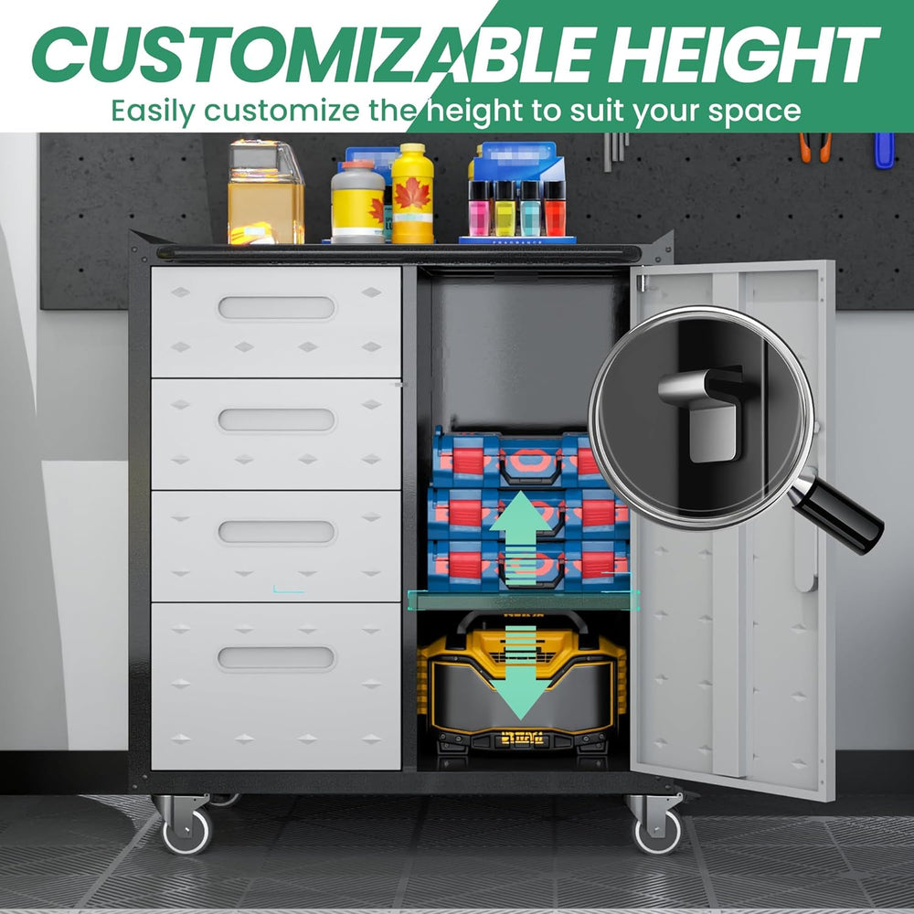 Metal Tool Cabinet, Garage Storage Cabinet System, Wall Cabinet & Locking