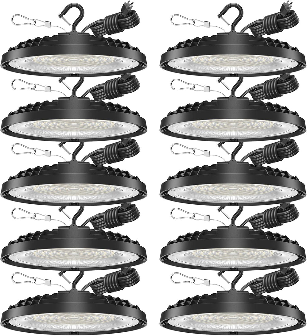 150W UFO LED High Bay Light, 21,000LM 5000K, 120VAC 10 Pack