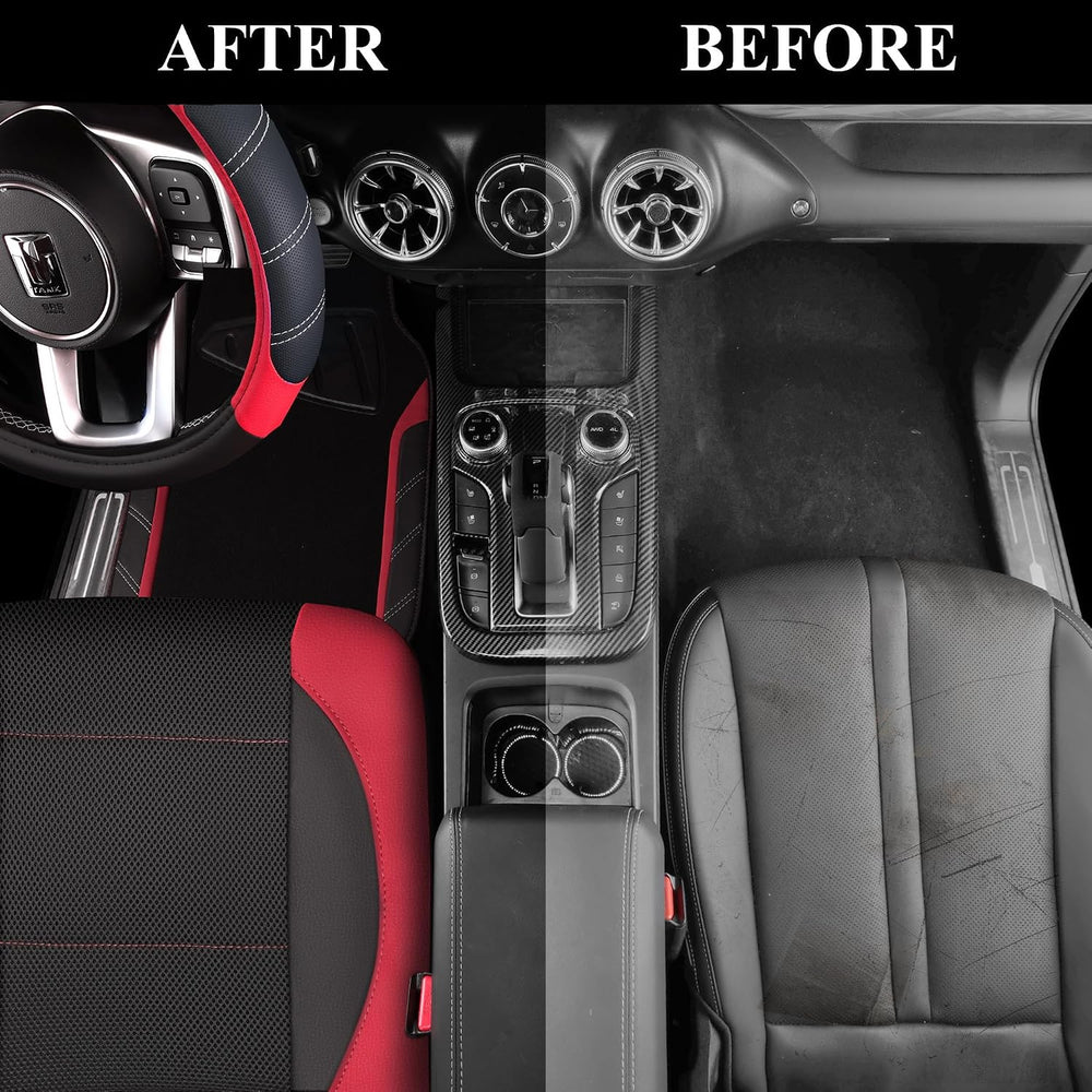 CAR PASS Air Mesh Leather Car Seat Covers for Front Seats, Waterproof Car Flo...