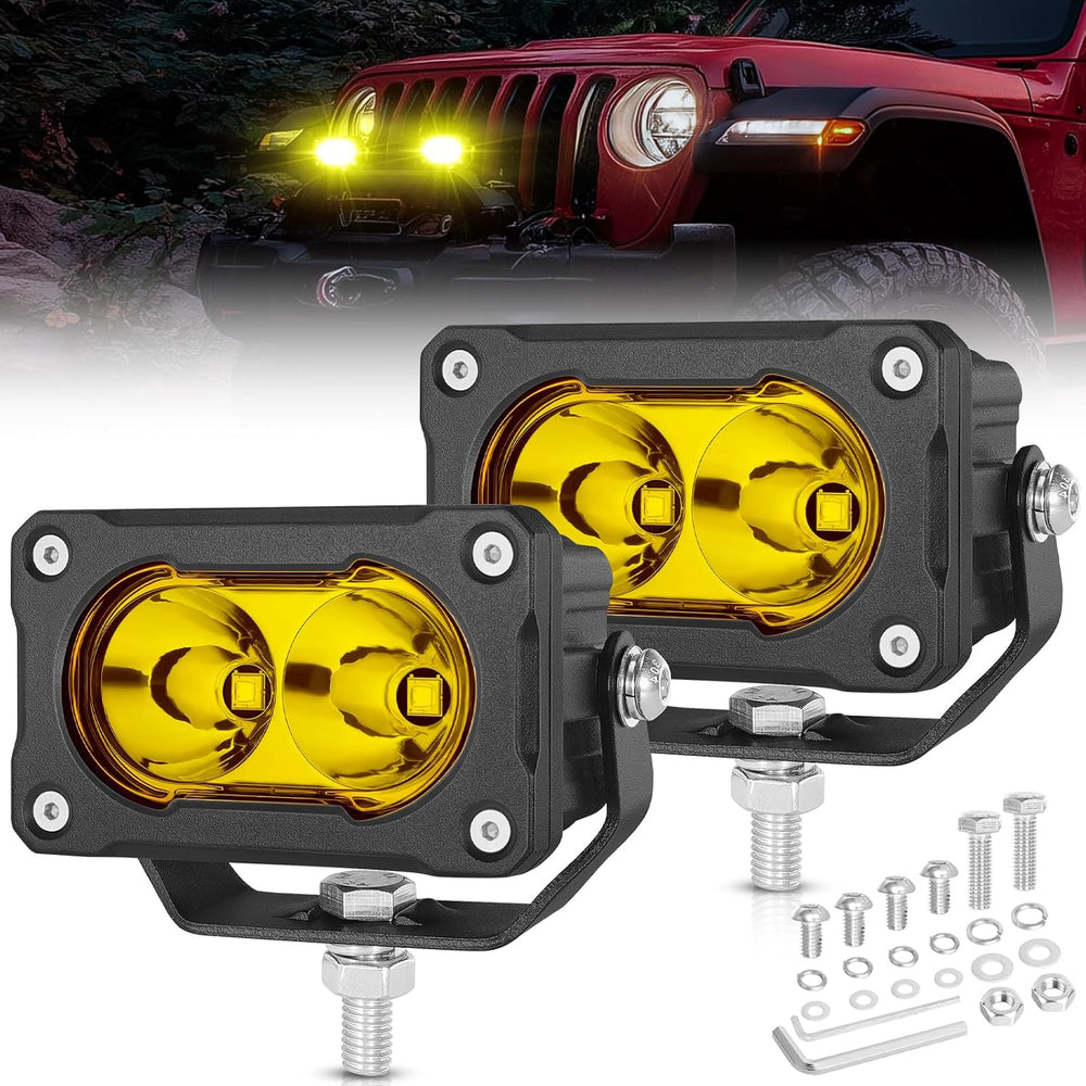 OFFROADTOWN LED Pods Yellow 3'' 40W Spot CREE LED Ditch Driving Fog L...